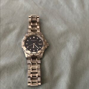 Kenneth Cole Silver Stainless Steel Watch with Black Dial